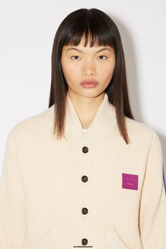 Acne Studios vaatteet kaurapuuro melange 0VF2B95 pyöreäkauluksinen neuletakki unisex