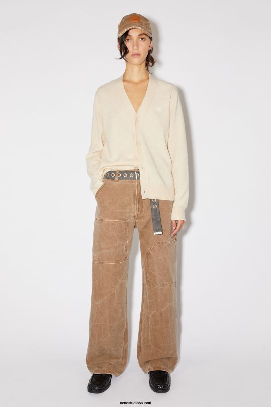 Acne Studios vaatteet kaurapuuro melange 0VF2B97 V-kaula-aukkoinen unisex-neuletakki