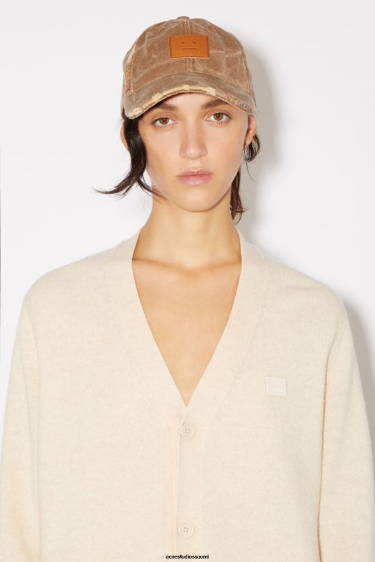 Acne Studios vaatteet kaurapuuro melange 0VF2B97 V-kaula-aukkoinen unisex-neuletakki