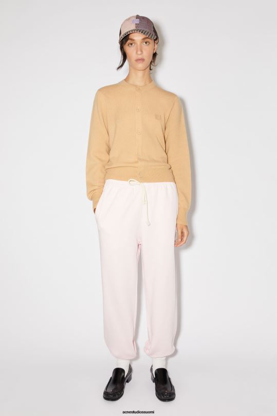 Acne Studios vaatteet keksi beige 0VF2B79 pyöreäkauluksinen neuletakki