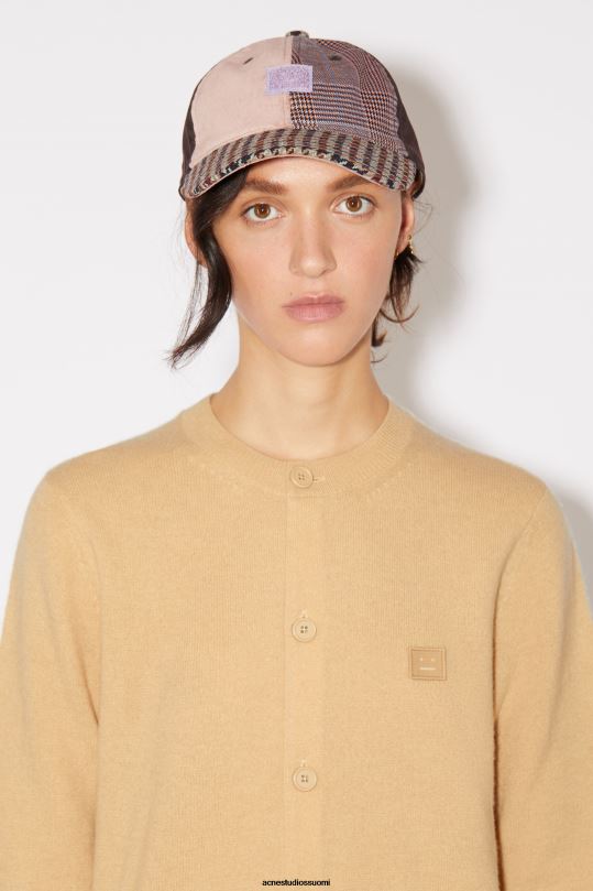 Acne Studios vaatteet keksi beige 0VF2B79 pyöreäkauluksinen neuletakki