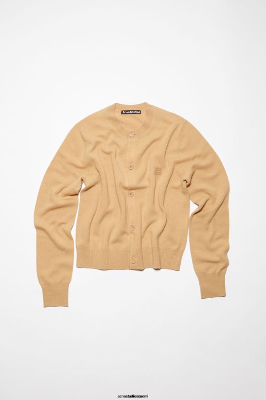 Acne Studios vaatteet keksi beige 0VF2B79 pyöreäkauluksinen neuletakki