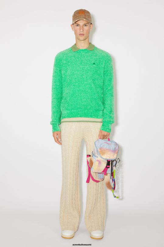 Acne Studios vaatteet kirkkaanvihreä 0VF2B929 pyöreä kaula-aukkoinen unisex-neulepusero