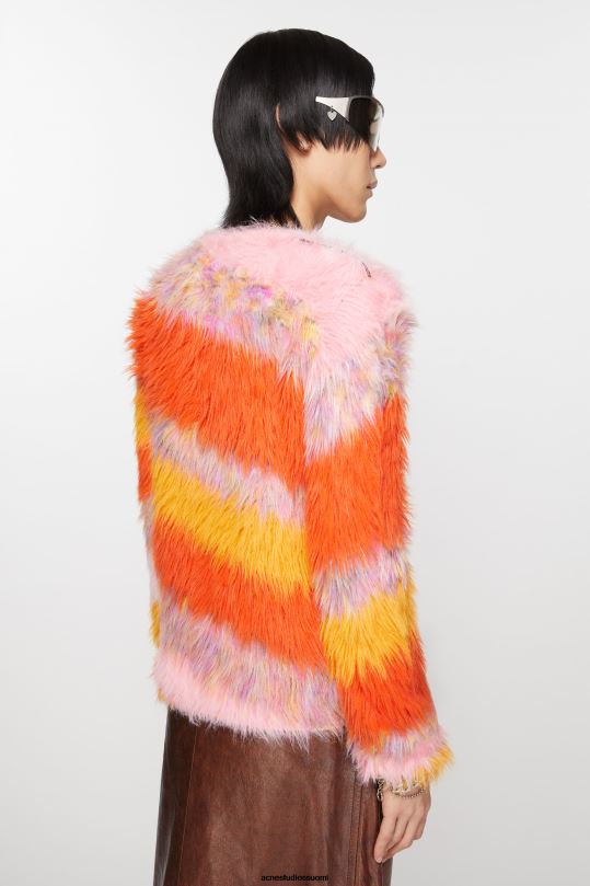 Acne Studios vaatteet kurpitsan appelsiini/multi 0VF2B925 pyöreä kauluspusero