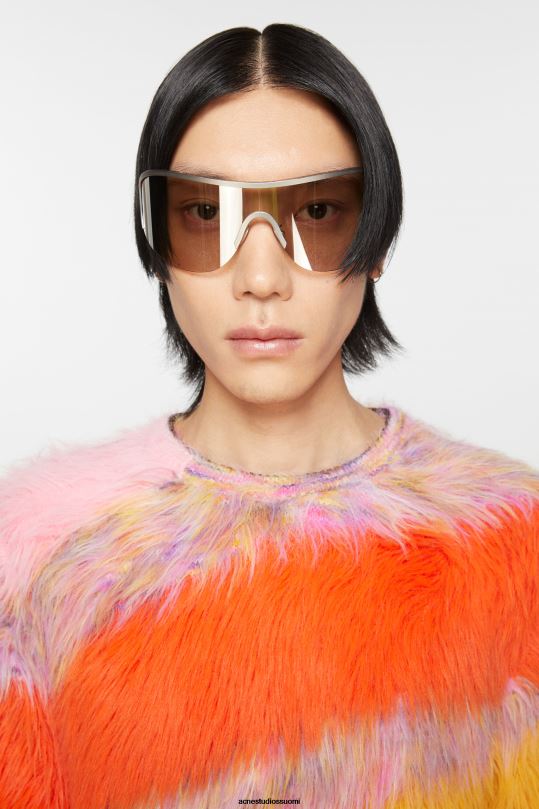 Acne Studios vaatteet kurpitsan appelsiini/multi 0VF2B925 pyöreä kauluspusero