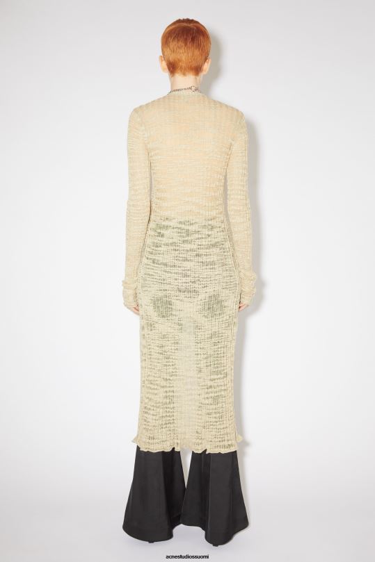 Acne Studios vaatteet kylmä beige 0VF2B115 leveä resori pitkä neuletakki