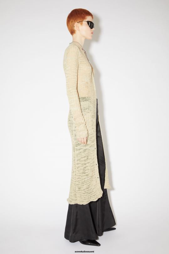 Acne Studios vaatteet kylmä beige 0VF2B115 leveä resori pitkä neuletakki