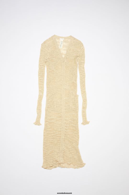 Acne Studios vaatteet kylmä beige 0VF2B115 leveä resori pitkä neuletakki