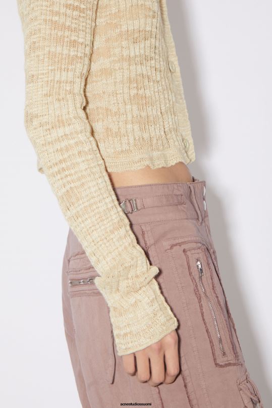 Acne Studios vaatteet kylmä beige 0VF2B117 leveä resori neuletakki
