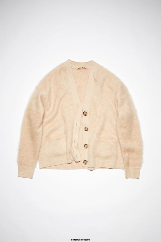 Acne Studios vaatteet lämmin beige 0VF2B423 mohairvillainen pörröinen neuletakki