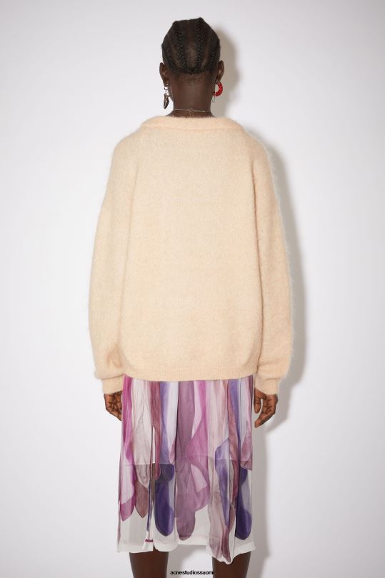 Acne Studios vaatteet lämmin beige 0VF2B426 pyöreä kauluspusero