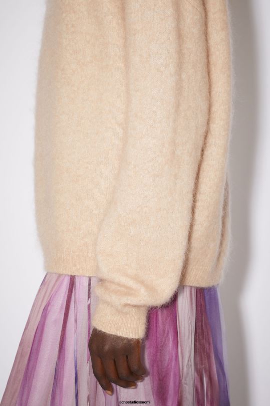 Acne Studios vaatteet lämmin beige 0VF2B426 pyöreä kauluspusero