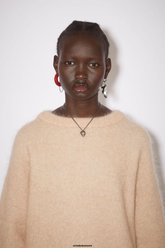 Acne Studios vaatteet lämmin beige 0VF2B426 pyöreä kauluspusero