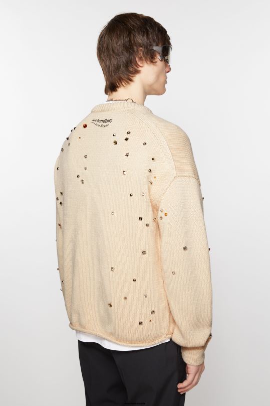 Acne Studios vaatteet lämmin valkoinen 0VF2B924 pyöreä kaula-aukkoinen pusero