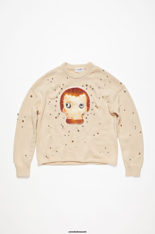 Acne Studios vaatteet lämmin valkoinen 0VF2B924 pyöreä kaula-aukkoinen pusero