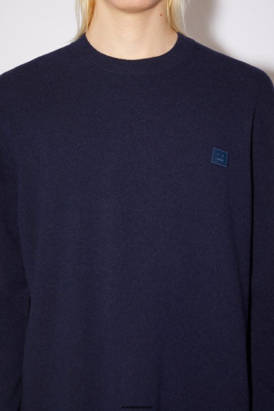 Acne Studios vaatteet laivasto 0VF2B1197 villainen pyöreäkauluksinen pusero