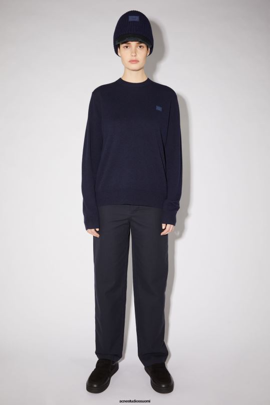 Acne Studios vaatteet laivasto 0VF2B436 villainen pyöreäkauluksinen pusero