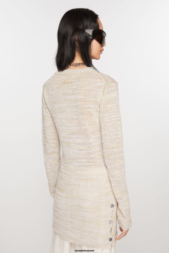 Acne Studios vaatteet luonnonvalkoinen 0VF2B74 pyöreä kaula-aukkoinen toppi