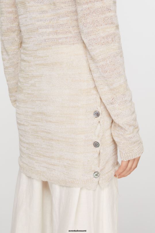 Acne Studios vaatteet luonnonvalkoinen 0VF2B74 pyöreä kaula-aukkoinen toppi