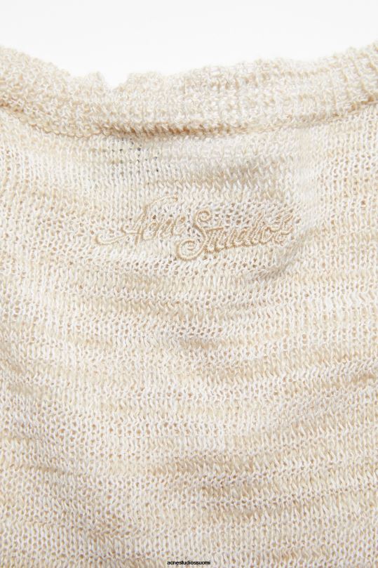 Acne Studios vaatteet luonnonvalkoinen 0VF2B74 pyöreä kaula-aukkoinen toppi