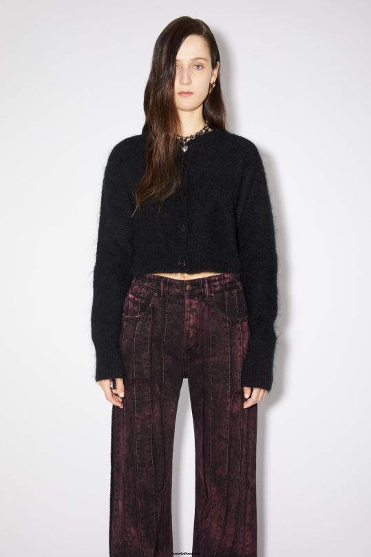Acne Studios vaatteet musta 0VF2B108 villainen mohair neuletakki