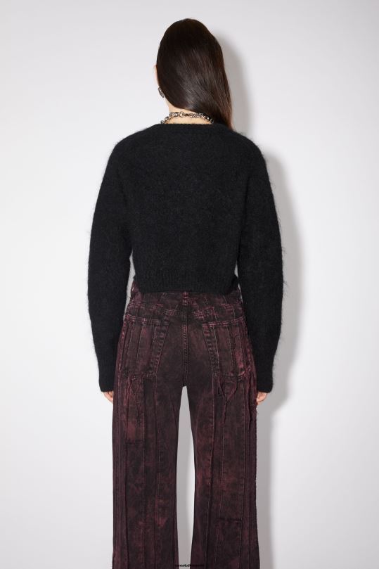 Acne Studios vaatteet musta 0VF2B108 villainen mohair neuletakki