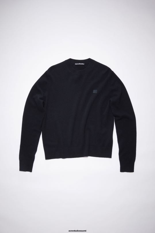 Acne Studios vaatteet musta 0VF2B1185 pyöreä kaula-aukkoinen neule unisex