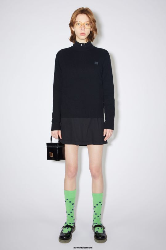 Acne Studios vaatteet musta 0VF2B419 pyöreä kaula-aukkoinen neule unisex