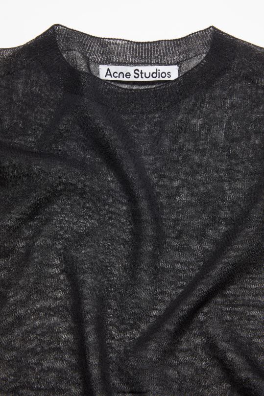 Acne Studios vaatteet musta 0VF2B73 läpikuultava t-paita