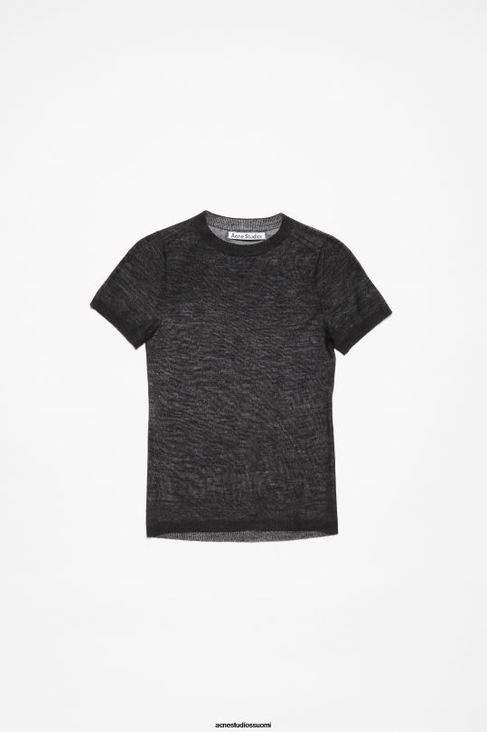 Acne Studios vaatteet musta 0VF2B73 läpikuultava t-paita