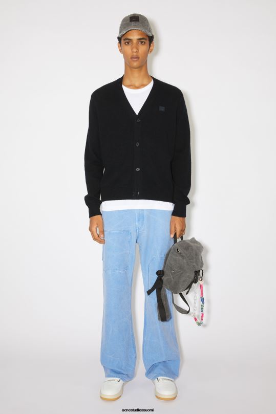 Acne Studios vaatteet musta 0VF2B943 V-kaula-aukkoinen unisex-neuletakki