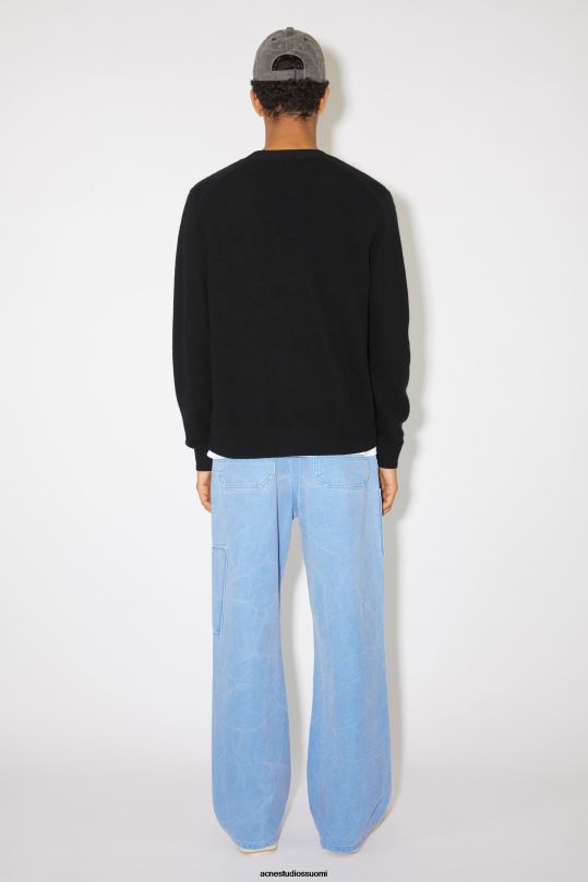 Acne Studios vaatteet musta 0VF2B943 V-kaula-aukkoinen unisex-neuletakki