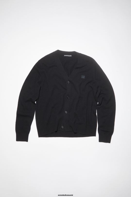 Acne Studios vaatteet musta 0VF2B943 V-kaula-aukkoinen unisex-neuletakki