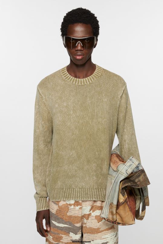 Acne Studios vaatteet oliivinvihreä 0VF2B1098 happopesu jumpperi