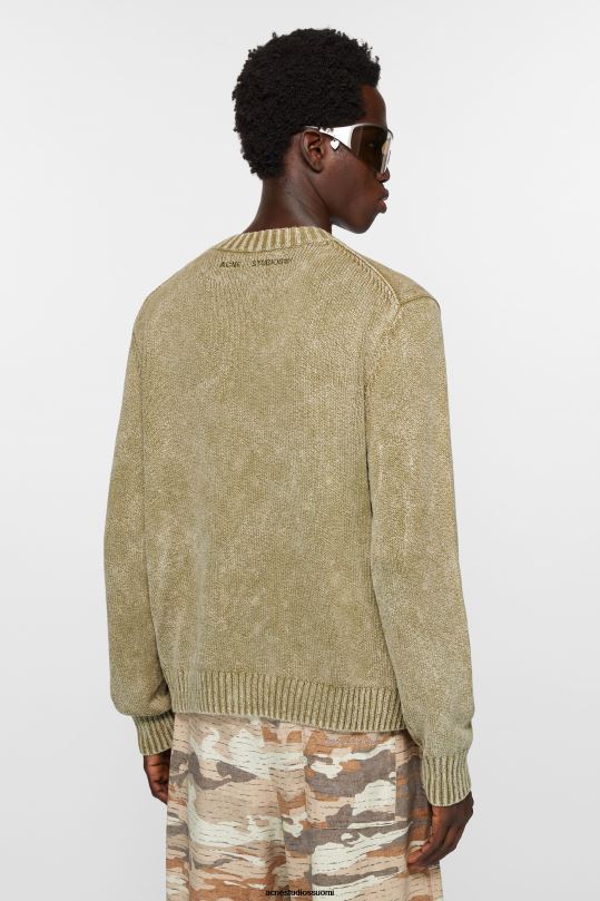 Acne Studios vaatteet oliivinvihreä 0VF2B1098 happopesu jumpperi