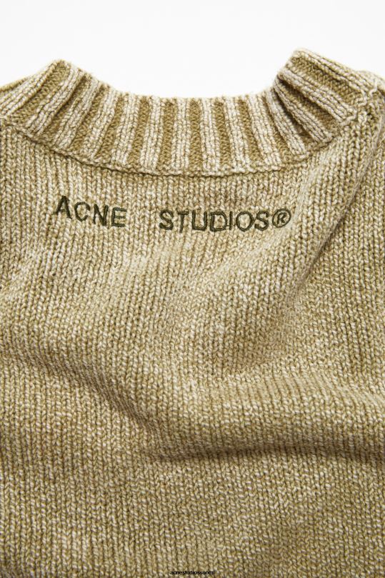 Acne Studios vaatteet oliivinvihreä 0VF2B1098 happopesu jumpperi