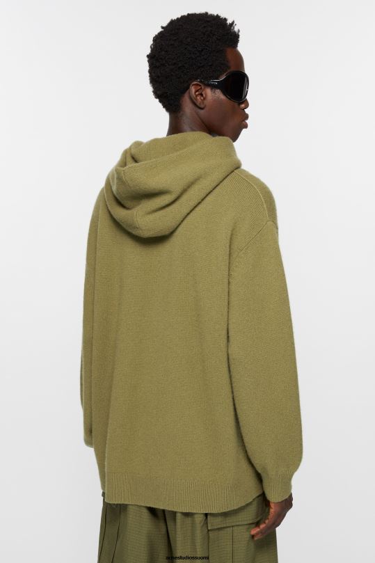 Acne Studios vaatteet oliivinvihreä 0VF2B1112 hupullinen kashmirsekoituspusero