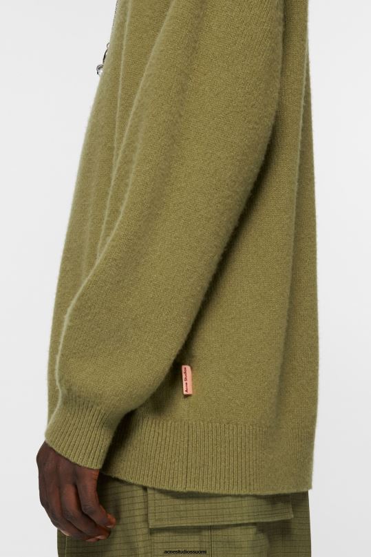 Acne Studios vaatteet oliivinvihreä 0VF2B1112 hupullinen kashmirsekoituspusero