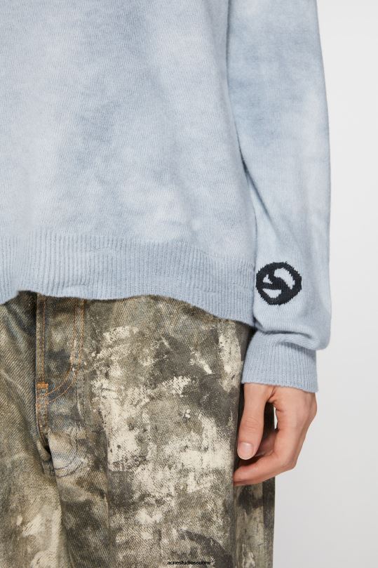 Acne Studios vaatteet pölyinen sininen 0VF2B921 pyöreä kauluspusero