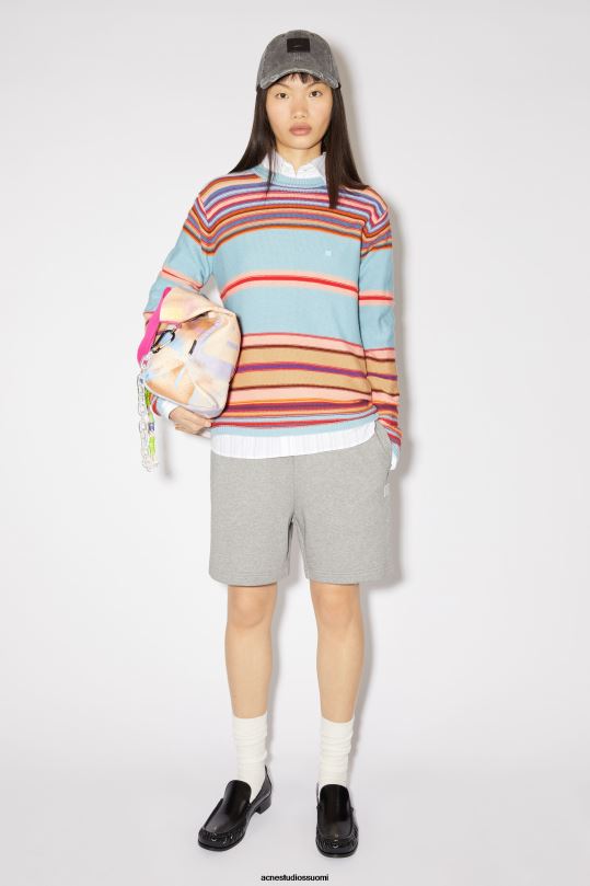 Acne Studios vaatteet pölyinen sininen/multi 0VF2B84 pyöreä kaula-aukkoinen unisex-neulepusero
