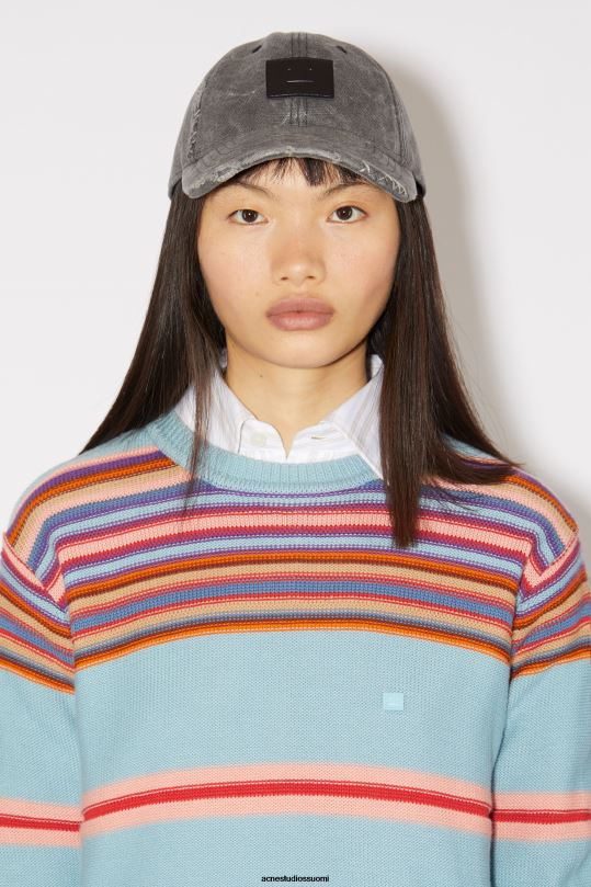 Acne Studios vaatteet pölyinen sininen/multi 0VF2B84 pyöreä kaula-aukkoinen unisex-neulepusero