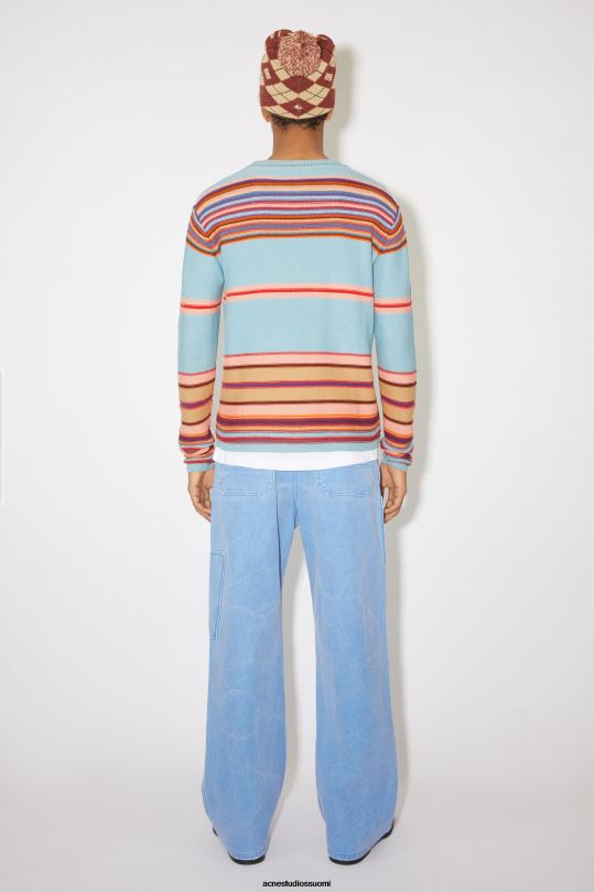 Acne Studios vaatteet pölyinen sininen/multi 0VF2B942 pyöreä kaula-aukkoinen unisex-neulepusero