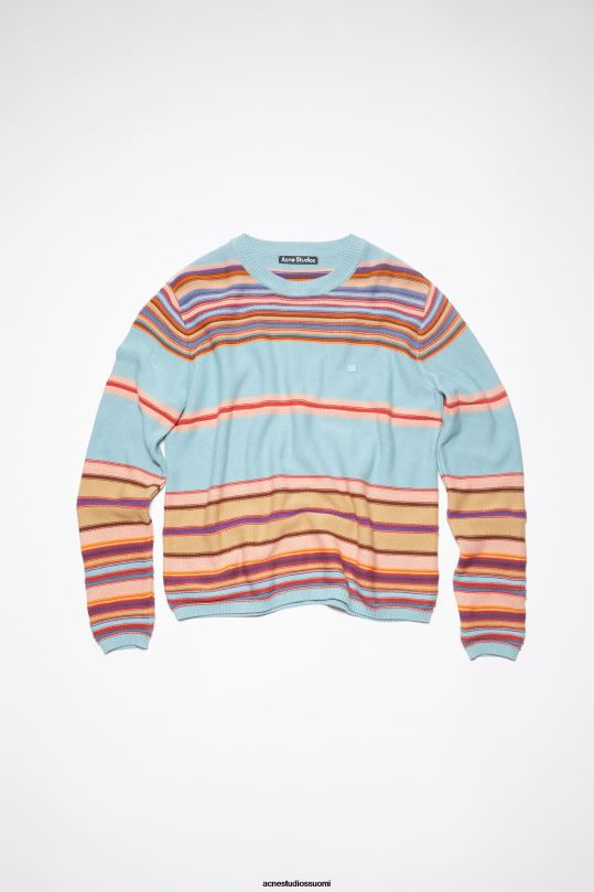 Acne Studios vaatteet pölyinen sininen/multi 0VF2B942 pyöreä kaula-aukkoinen unisex-neulepusero