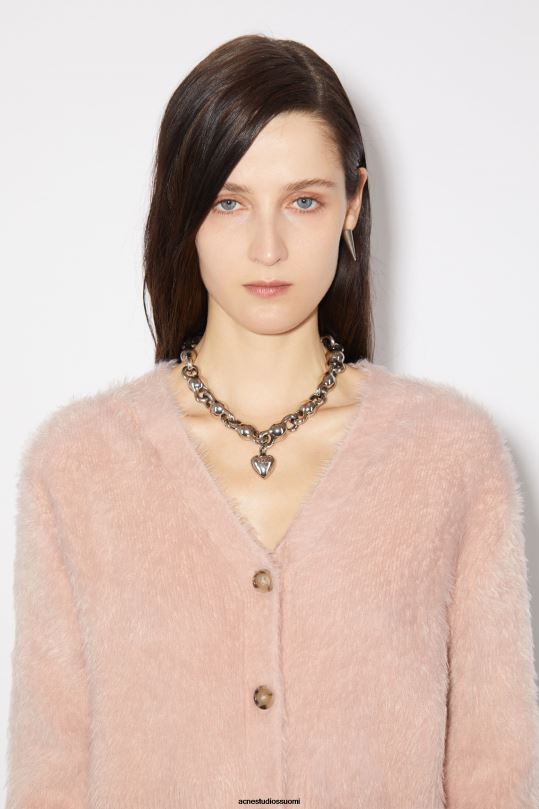 Acne Studios vaatteet pölyinen vaaleanpunainen 0VF2B103 pörröinen neuletakki