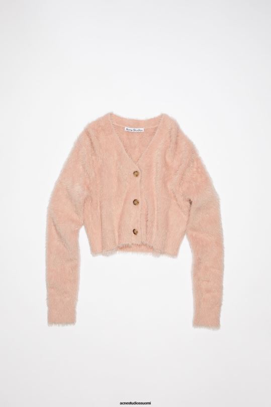 Acne Studios vaatteet pölyinen vaaleanpunainen 0VF2B103 pörröinen neuletakki