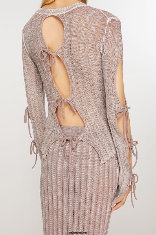 Acne Studios vaatteet pölyinen vaaleanpunainen 0VF2B63 puseron solmun yksityiskohdat