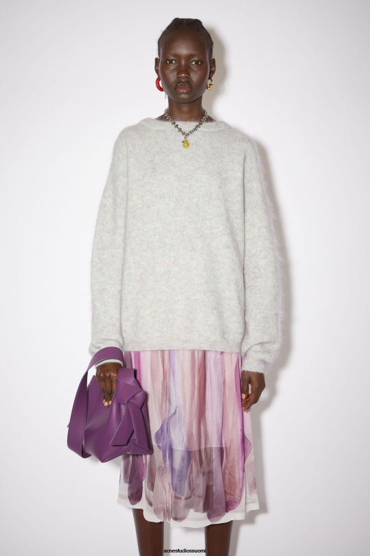 Acne Studios vaatteet pehmeä vihreä melansi 0VF2B424 pyöreä kauluspusero