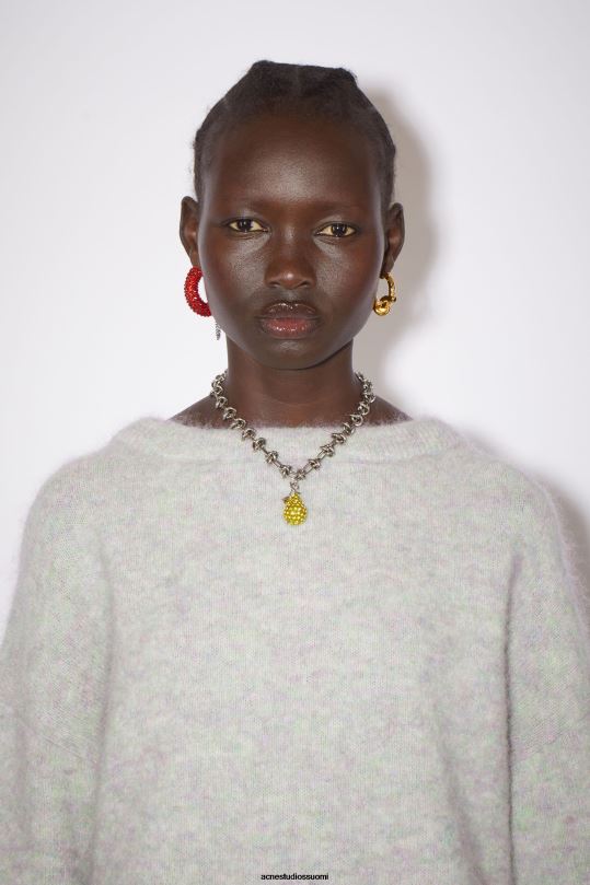 Acne Studios vaatteet pehmeä vihreä melansi 0VF2B424 pyöreä kauluspusero