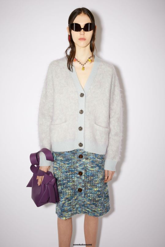 Acne Studios vaatteet pehmeä vihreä melansi 0VF2B428 villainen mohair neuletakki