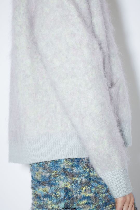 Acne Studios vaatteet pehmeä vihreä melansi 0VF2B428 villainen mohair neuletakki